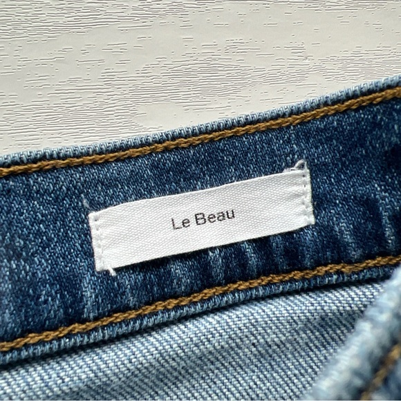 Frame Le Beau Ankle Straight Leg Boyfriend Jeans Womens 23 Cleo Rips Wash - Picture 4 of 16